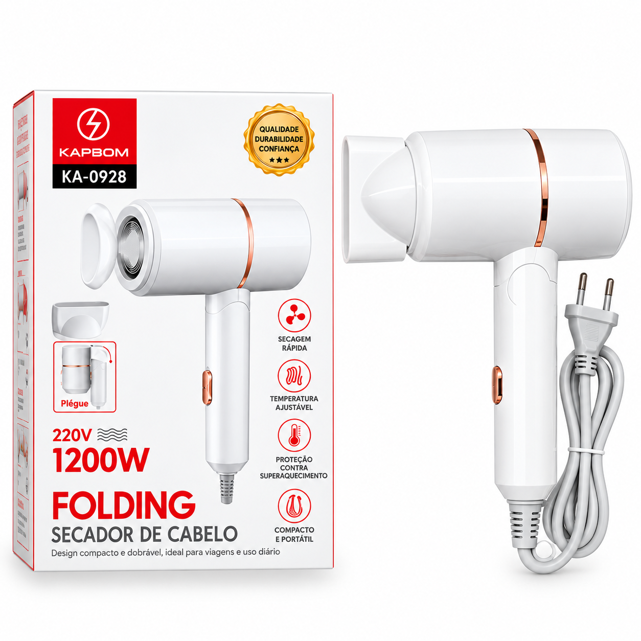 Secador de Cabelo Kapbom KA-0928 - 220V
